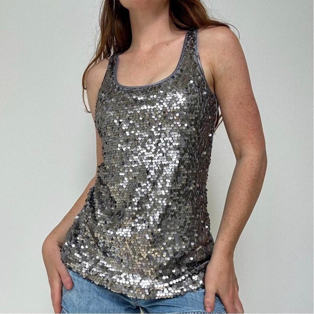 Express y2k silver sequin mermaid
